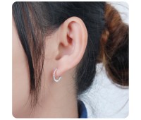 C Shaped Roll Silver Ear Stud STS-3891